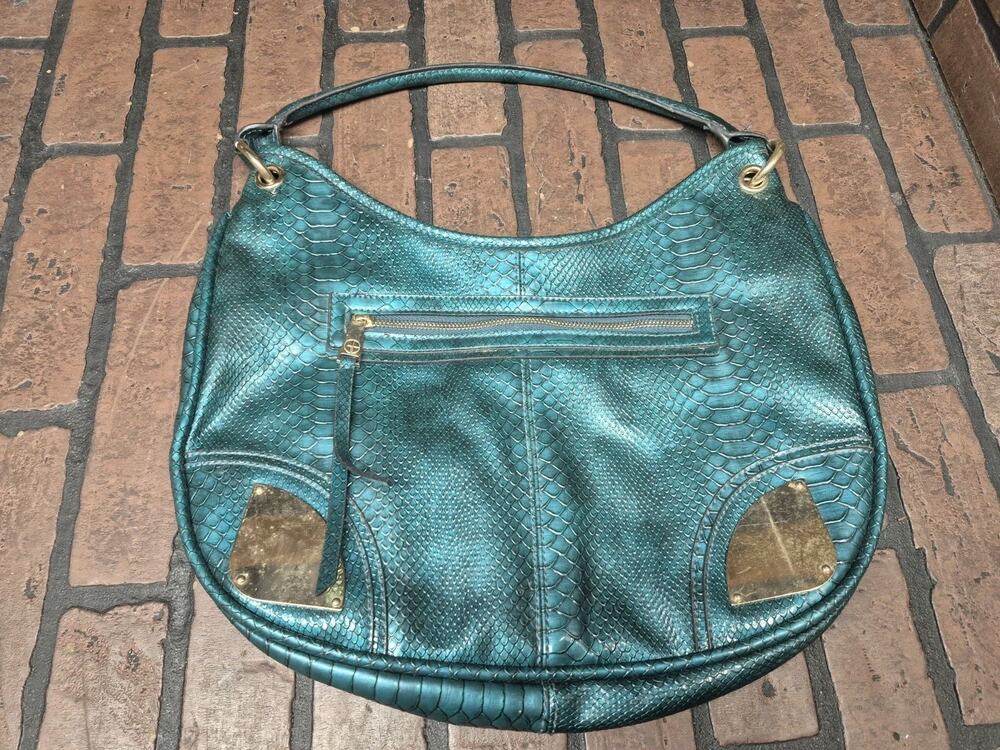 Gianni Bini Hobo Purse Green Faux Alligator